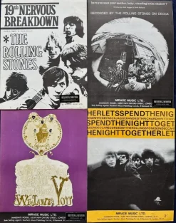 Tradera The Rolling Stones - 4 Original UK Sheet Music 1966-67| Noder Og Nodehæfter