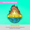 Cheap This is Fine' Meme Enamel Pin - Humorous Cartoon Badge Stofmærker & Pins