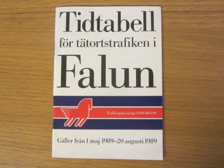 Tradera Tidtabell för tätorts trafiken i Falun 1989> Køreplaner