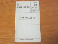 Tradera Tidtabell Linje 143 Turlista Lördag Buss Stockholm 1964> Køreplaner