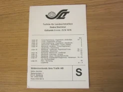 Tradera Tidtabell Sörmlands Läns Trafik AB - 1978> Køreplaner