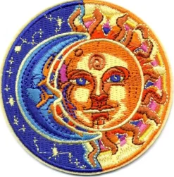 Hot Tygmärke - ockult sol-måne -Apollons märke - PRESENT!! - Stofmærker & Pins