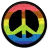 Online Tygmärke - Regnbågs-fredsmärke - PRESENT!! - Stofmærker & Pins