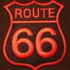 Flash Sale Tygmärke - Route 66 röd - PRESENT!! Stofmærker & Pins