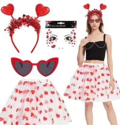 Flash Sale Valentine ?? Alla hjärtans dag set - Diadem, solglasögon & tyllkjol Alt På Billedet