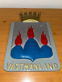 Tradera Vapensköld sköld Landskapsvapen Landskapssköld stora skölden Västmanland> Kuriositeter