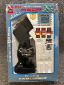 Tradera 3-vägs Mikroskop 750x med Projektor och Visare| Mikroskop