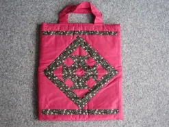 Tradera Vinröd väska kasse lapptäcksteknik| Tilbehør