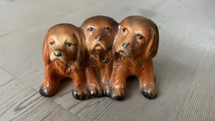 New Vintage 1950 Beswick Pottery söta keramikhundar nr 917 Keramik & Porcelæn, Udenlandsk