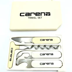 Tradera Vintage, Carena Travel-set Fyra delar flasköppnare Korkskruv Kniv> Knive & Sværd