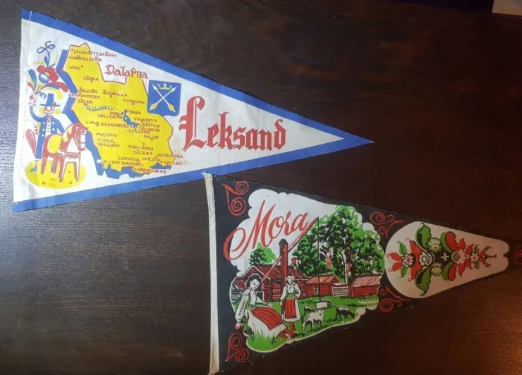 Tradera Vintage Vimplar Dalarna (Leksand, Mora). Sweden. Väl bevarade!> Flag