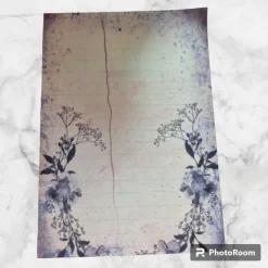 Tradera Vintage-inspireret papirark med blomsterprint| Scrapbøger