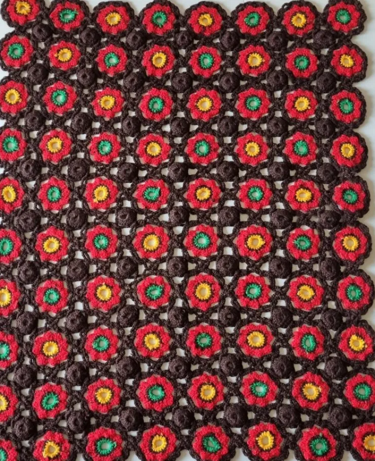 Tradera Virkad mindre filt. Barnfilt. Blommor. Vintage.| Baby, Børn & Leg