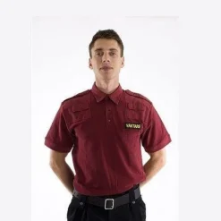 Tradera Väktare Hundförarpiké kort ärm - Röd - XS> Militære Samlerobjekter